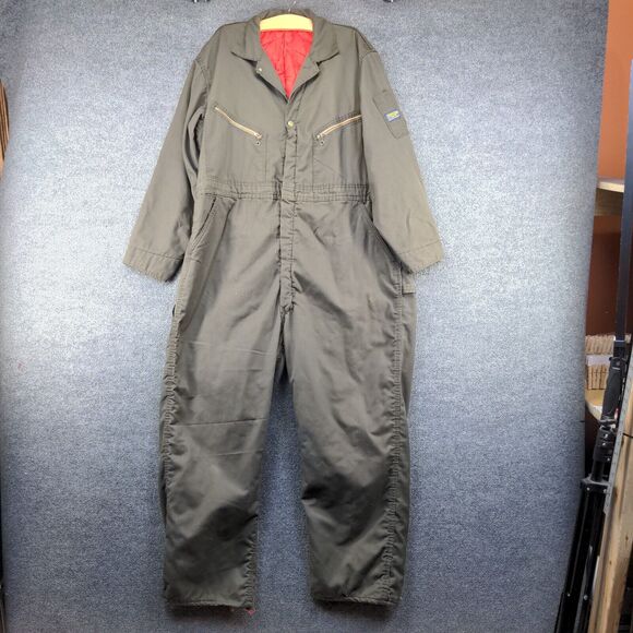 OshKosh B'Gosh Sanforized Insulated Coveralls Green Size L Vintage Union Made - Picture 2 of 14